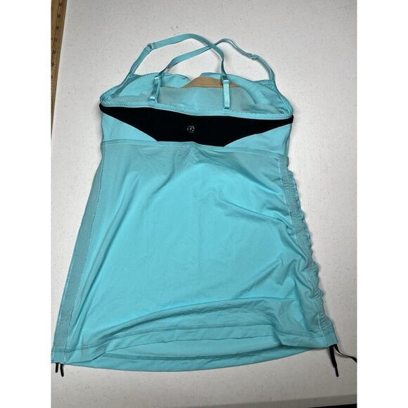 Lululemon Women’s Turquoise Built In Bra Side Scrunch Work out Top Y2K 8 - Picture 7 of 9